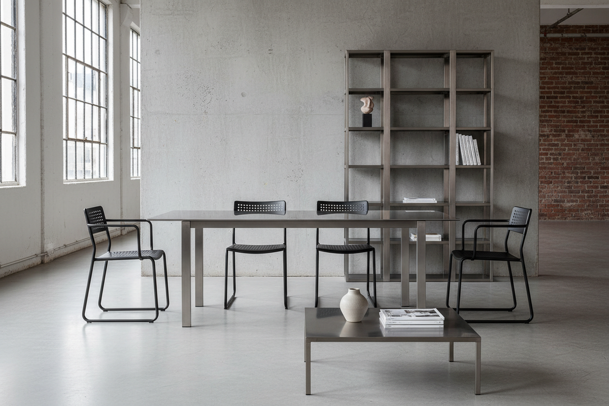 generate picture of metal furniture